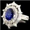 Image 2 : 18K Gold 3.19ct Sapphire & 1.91ctw Diamond Ring