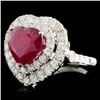 Image 2 : 18K Gold 4.22ct Ruby & 1.81ctw Diamond Ring