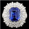 Image 1 : 18K Gold 4.73ct Tanzanite & 2.57ctw Diamond Ring