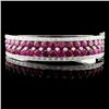 Image 1 : 14K Gold 13.67ct Ruby & 0.79ct Diamond Bangle