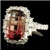 Image 2 : 18K Gold 5.34ct Tourmaline & 1.31ctw Diamond Ring