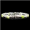 Image 2 : 14K Gold 5.41ct Peridot & 0.32ctw Diamond Bracelet