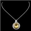 Image 2 : 14K Gold 5.00ct Beryl & 0.30ct Diamond Pendant