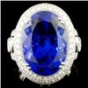 Image 1 : 18K Gold 17.41ct Tanzanite & 3.68ctw Diamond Ring