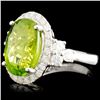 Image 2 : 14K Gold 5.95ct Peridot & 0.88ctw Diamond Ring