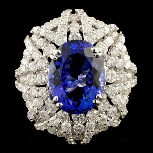 18K Gold 8.04ct Tanzanite & 3.97ctw Diamond Ring