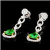 Image 1 : 1.82ctw Tsavorite & 1.01ctw Diam Earrings 18K Gold