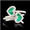 Image 2 : 0.81ct Emerald & 0.51ctw Diamond Ring in 18K Gold