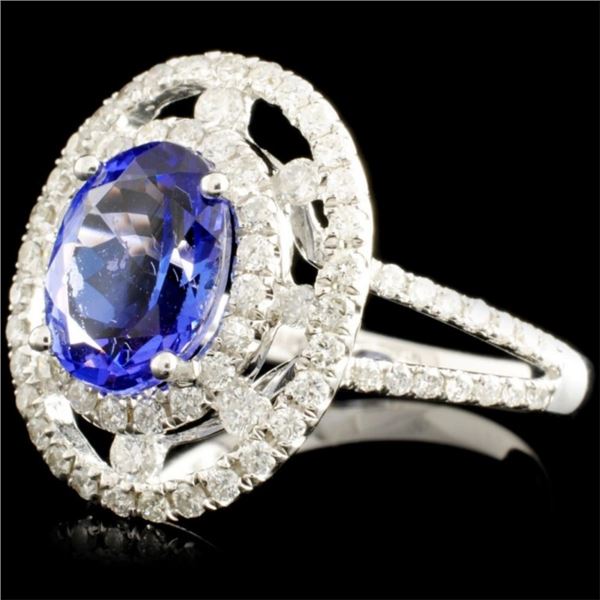 1.76ct Tanzanite & 0.75ctw Diam Ring in 14K Gold