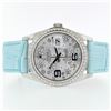 Image 2 : 36MM Floral Blue Rolex DateJust with Diamonds