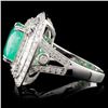 Image 3 : 3.24ct Emerald & 1.58ctw Diam Ring in 18K WG