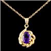 Image 2 : 1.23ct Amethyst Pendant, 14K Gold
