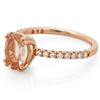 Image 1 : 1ct Morganite & 0.2ct Diamond Ring in 14K Gold