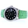 Image 3 : 36MM Black Green Diamond Rolex DateJust Watch