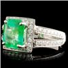 Image 1 : 2.17ct Emerald & 0.57ctw Diamond Ring in 18K Gold