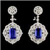 Image 2 : 18K Tanzanite 6.22ct & 3.65ctw Diamond Earrings