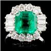 Image 1 : 18K Gold Ring with 2.80ct Emerald & 1.00ctw Diam
