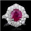 Image 1 : 18K Gold Ring with 3.23ct Ruby & 1.51ct Diamond