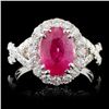 Image 2 : 2.81ct Ruby & 1.00ct Diamond Ring in 18K WG