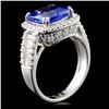 Image 3 : 4.05ct Tanzanite & 1.05ct Diamond Ring in 18K Gold