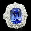 Image 2 : 4.85ct Tanzanite & 1.55ct Diamond Ring in 18K Gold