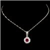 Image 1 : 0.39ct Ruby & 0.46ctw Diam Pendant in 18K Gold