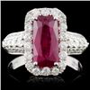 Image 2 : 2.78ct Ruby & 0.73ct Diamond Ring: 18K WG