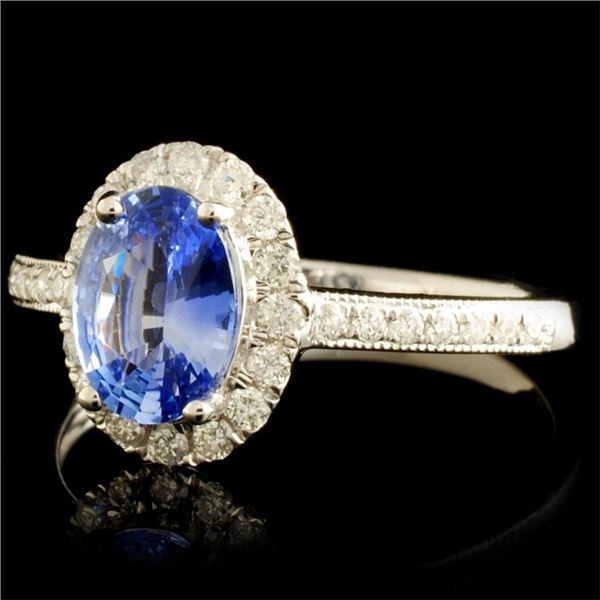 0.92ct Sapphire & 0.28ctw Diam Ring in 14K Gold