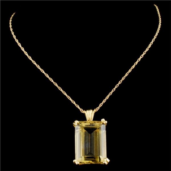 Topaz Pendant in 14K Gold - 15ct