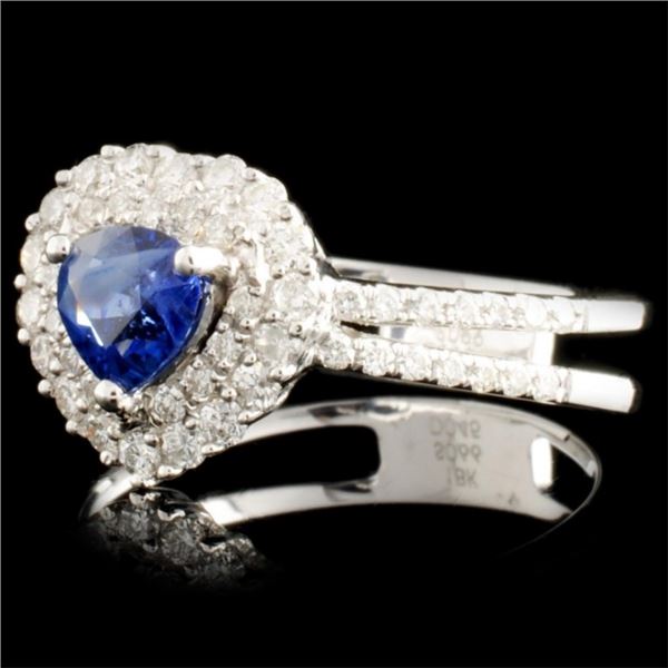 0.66ct Sapphire & 0.45ctw Diam Ring in 18K Gold