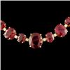 Image 1 : 158ctw Ruby & 1.45ctw Diamond Necklace, 14K