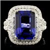 Image 2 : 18K Gold Ring: Tanzanite 8.13ct, Diamonds 1.58ctw