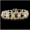 Image 2 : 8.24ctw Fancy Yellow Diamond Bracelet in 18k WG