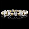 Image 2 : 18K Bracelet with 3.81ctw Two Tone Diamonds