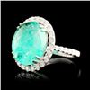 Image 1 : 7.35ct Emerald & 0.81ctw Diam Ring in 18K Gold