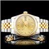 Image 2 : 36mm Rolex DateJust Diamond Watch YG/SS