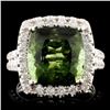 Image 2 : 14K Gold Ring with 7.23ct Tourmaline & 1.17ctw Dia