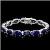 Image 2 : 37.50ct Sapphire & 0.60ctw Diam Bracelet: 14k Gold