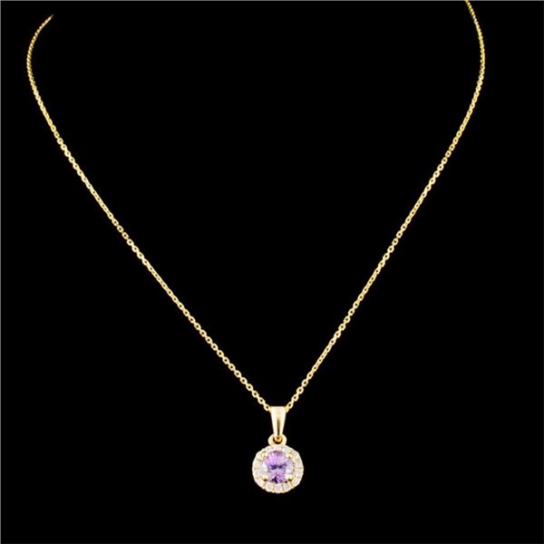 0.60ct Spinel & 0.16ctw Diam Pendant in 14K Gold