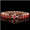 Image 2 : 31ct Ruby & 0.30ct Diamond Bracelet in 14k Gold