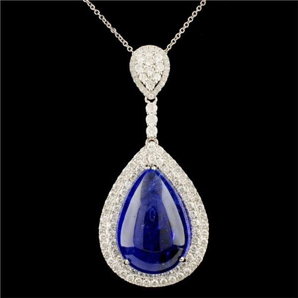 14K Gold Pendant w/ 24.27ct Tanz & 2.07ctw Diam