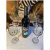 Image 1 : Set of 4 SCI Wine Glasses & Bottle of Bel Lago Red Wine