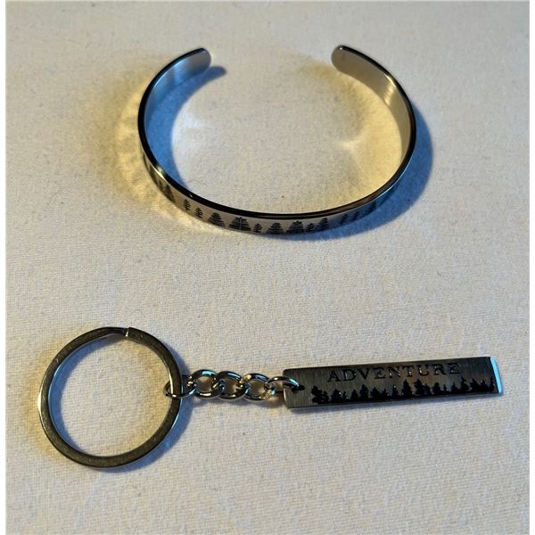  Adventure  Key Chain &  Into the Woods  Cuff Bracelet