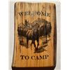 Image 1 : Moose "Welcome to Camp" Wall Art on Spalted Maple