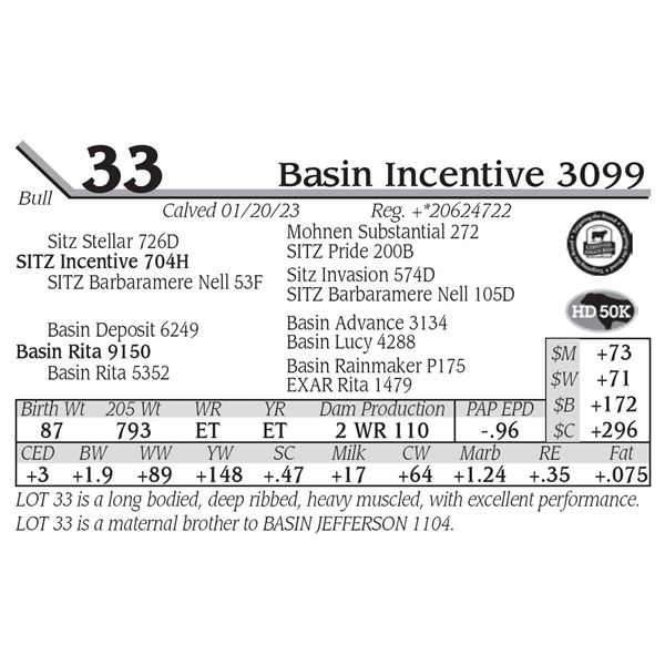 Basin Incentive 3099