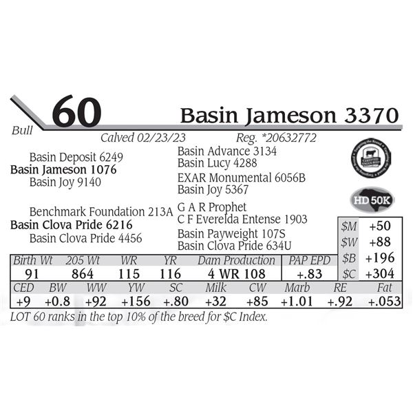 Basin Jameson 3370