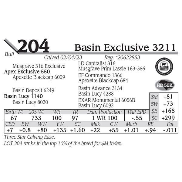 Basin Exclusive 3211