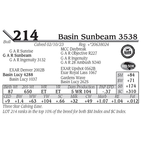 Basin Sunbeam 3538