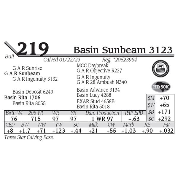 Basin Sunbeam 3123