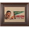Image 1 : Lone Star Beer 1950's Baseball Cardboard Sign